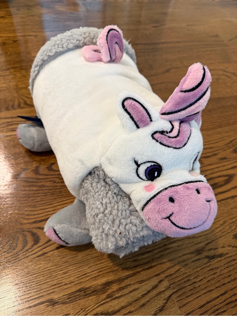 Plush Unicorn Pillow Pet - Pink & White